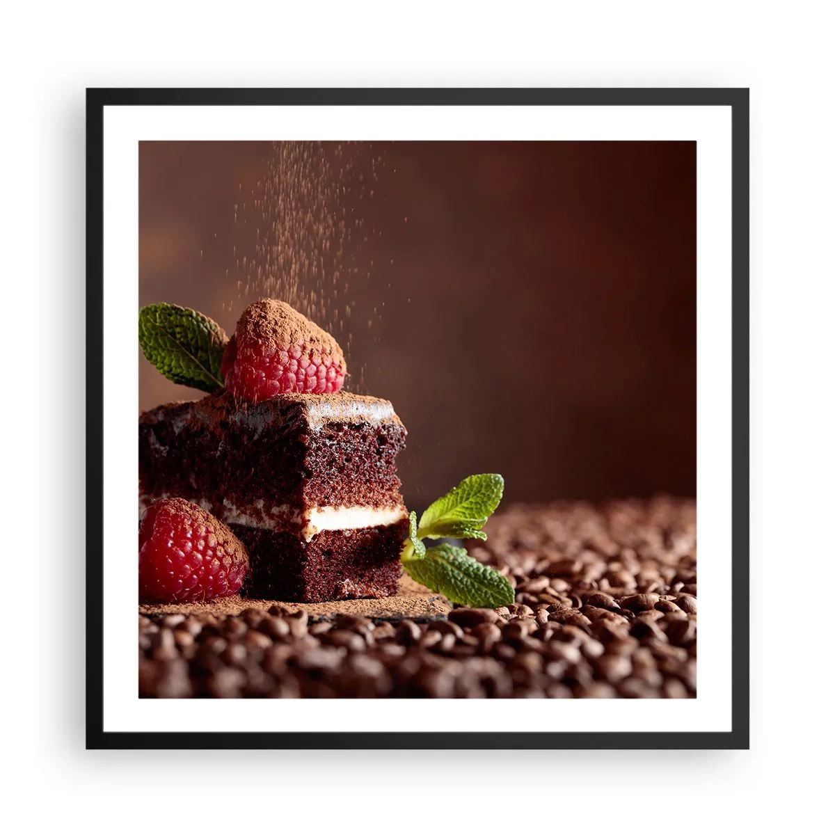 Plakat w czarnej ramie - Życie jest słodkie - 60x60 cm