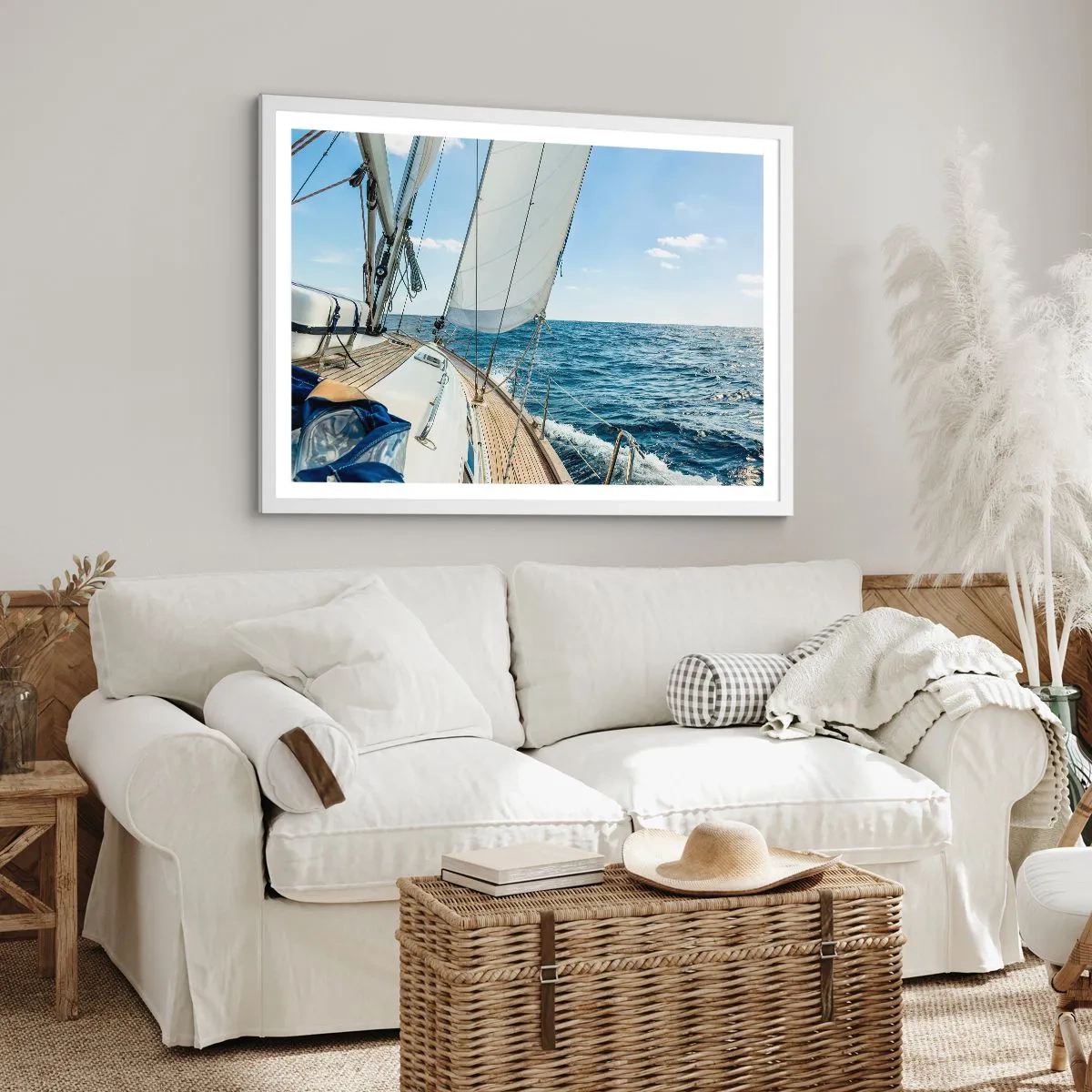 Plakat w białej ramie - Ahoj, przygodo - 91x61 cm