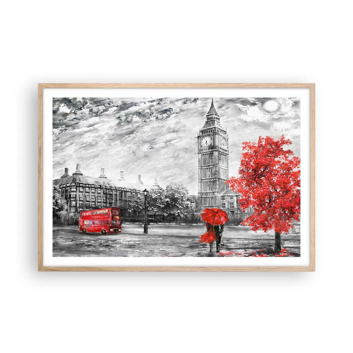 Plakat w ramie jasny dąb - Ekscytujący dzień - 91x61 cm