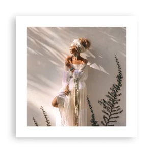 Plakat - Słońce i dziewczyna - 40x40 cm