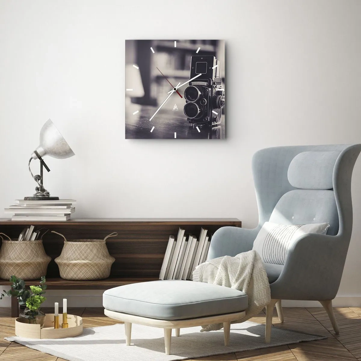 Zegar ścienny - Magia starej fotografii - 40x40 cm