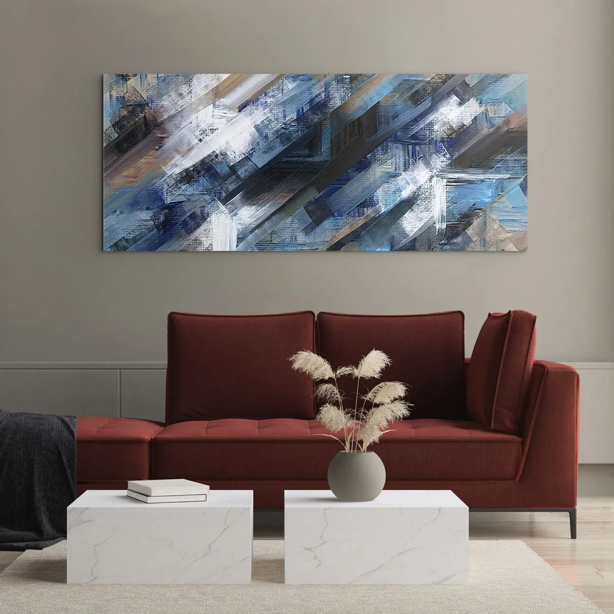 Obraz na szkle - Po błękitnym skosie - 100x40 cm