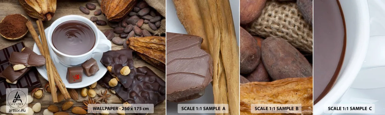 Fototapeta Próbka Standard Eco - Z baśniowej fabryki czekolady - Gastronomia, Czekolada, Kawa - 100x30 cm