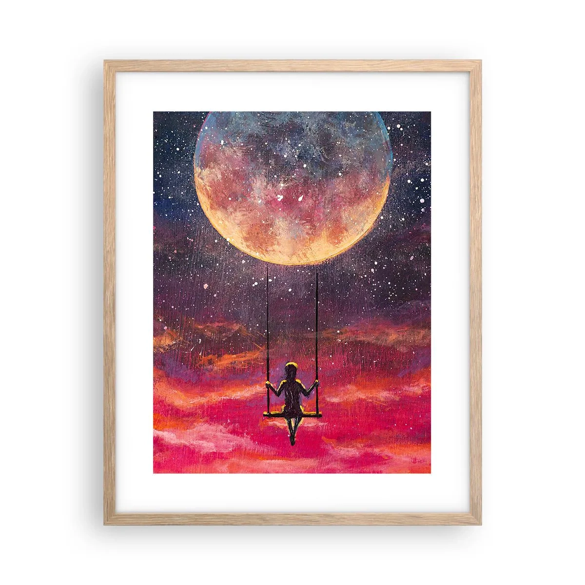 Plakat w ramie jasny dąb - Bujać w obłokach - 40x50 cm