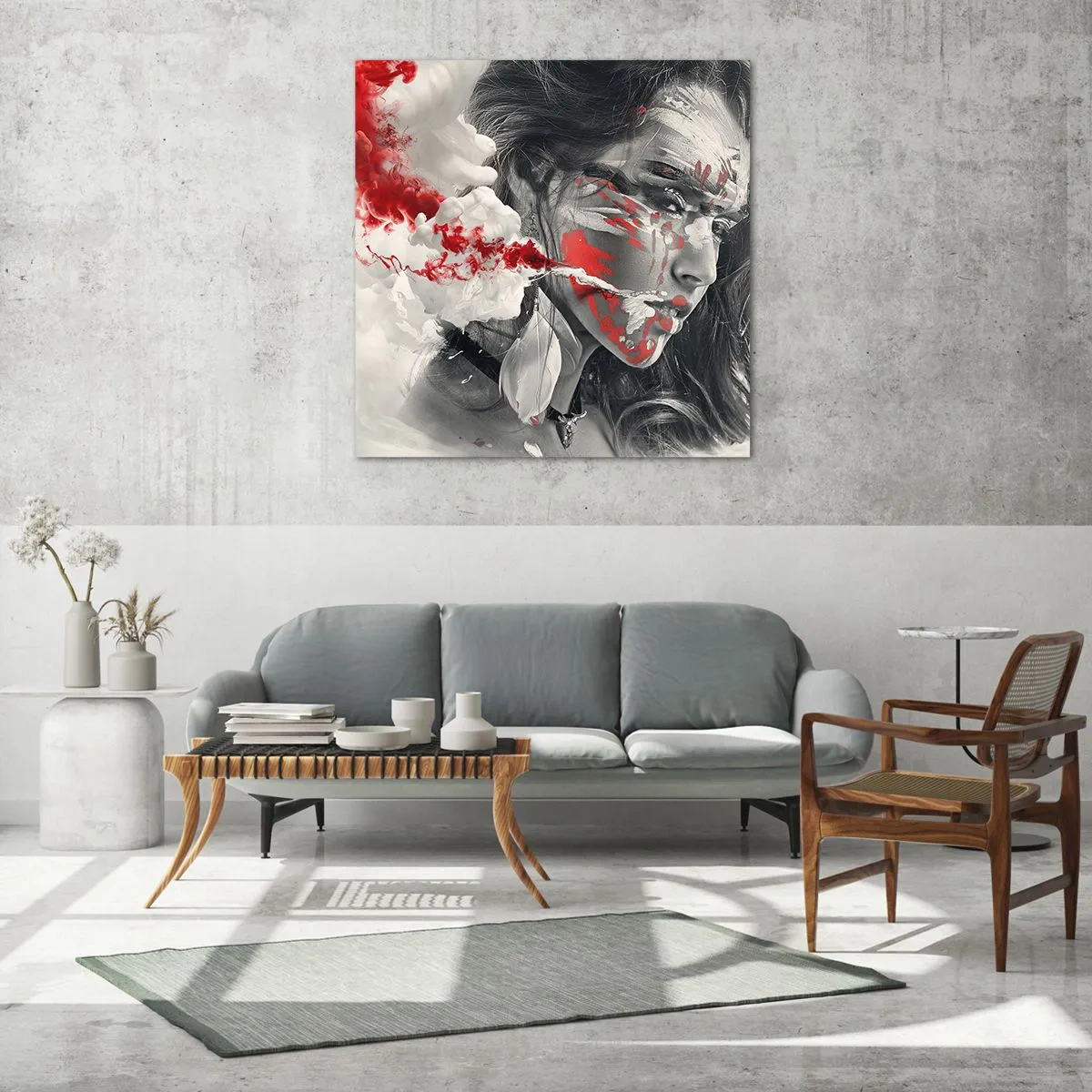 Obraz na szkle - W oparach absurdu - 70x70 cm