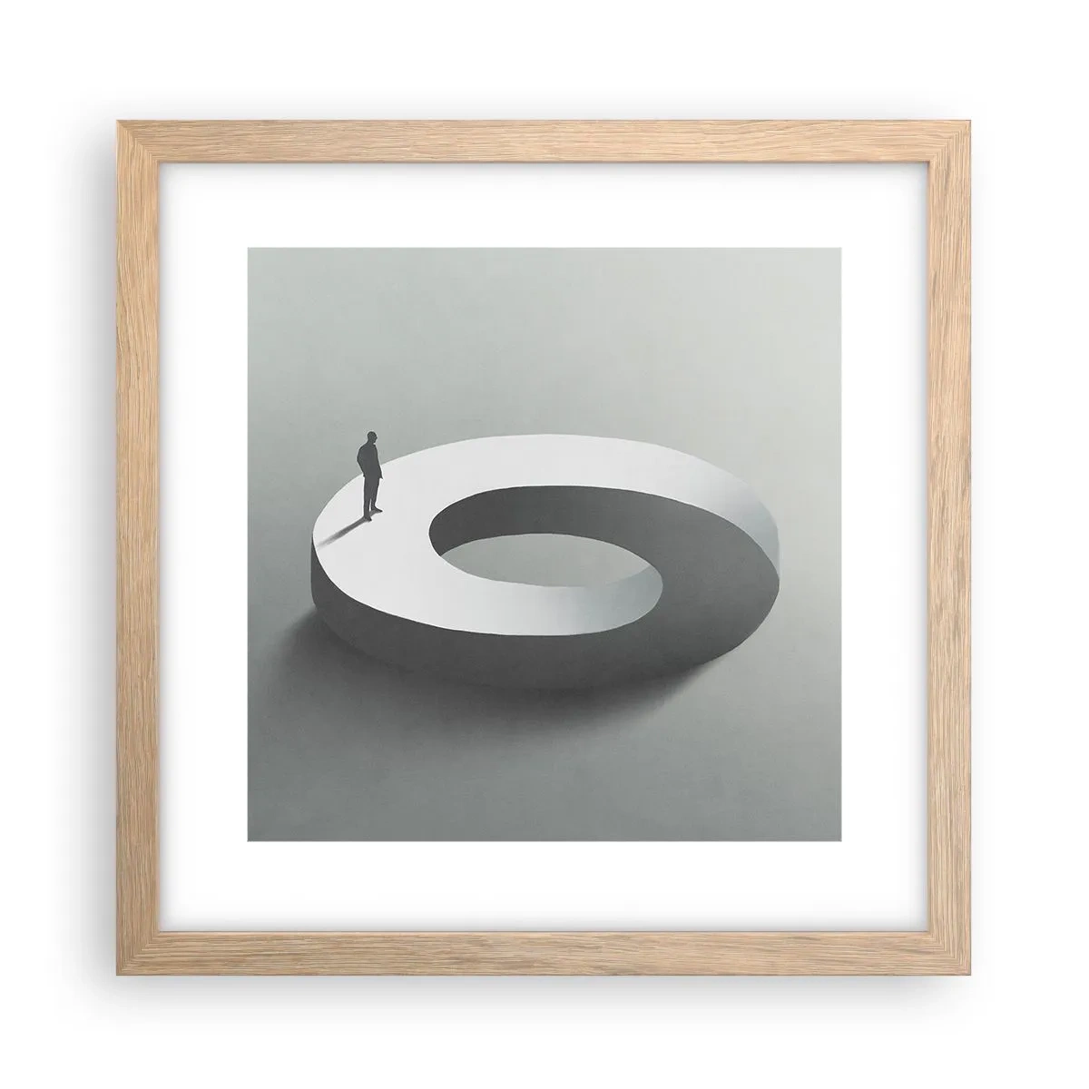 Plakat w ramie jasny dąb - I bądź tu mądry - 30x30 cm