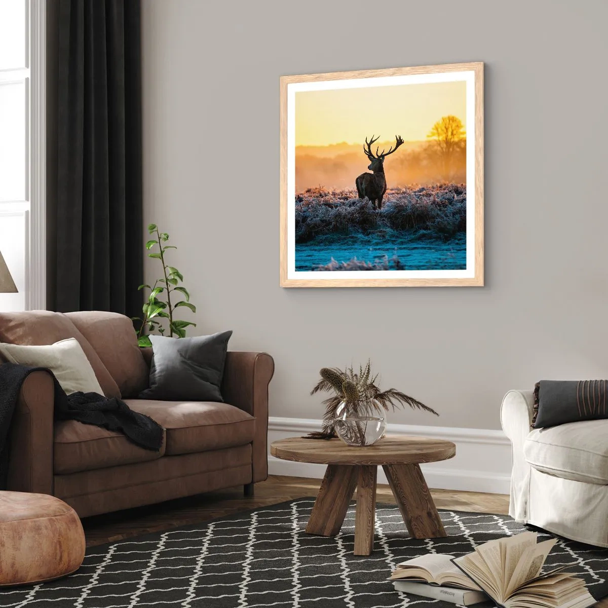 Plakat w ramie jasny dąb - Koronowany na swoich włościach - 30x30 cm