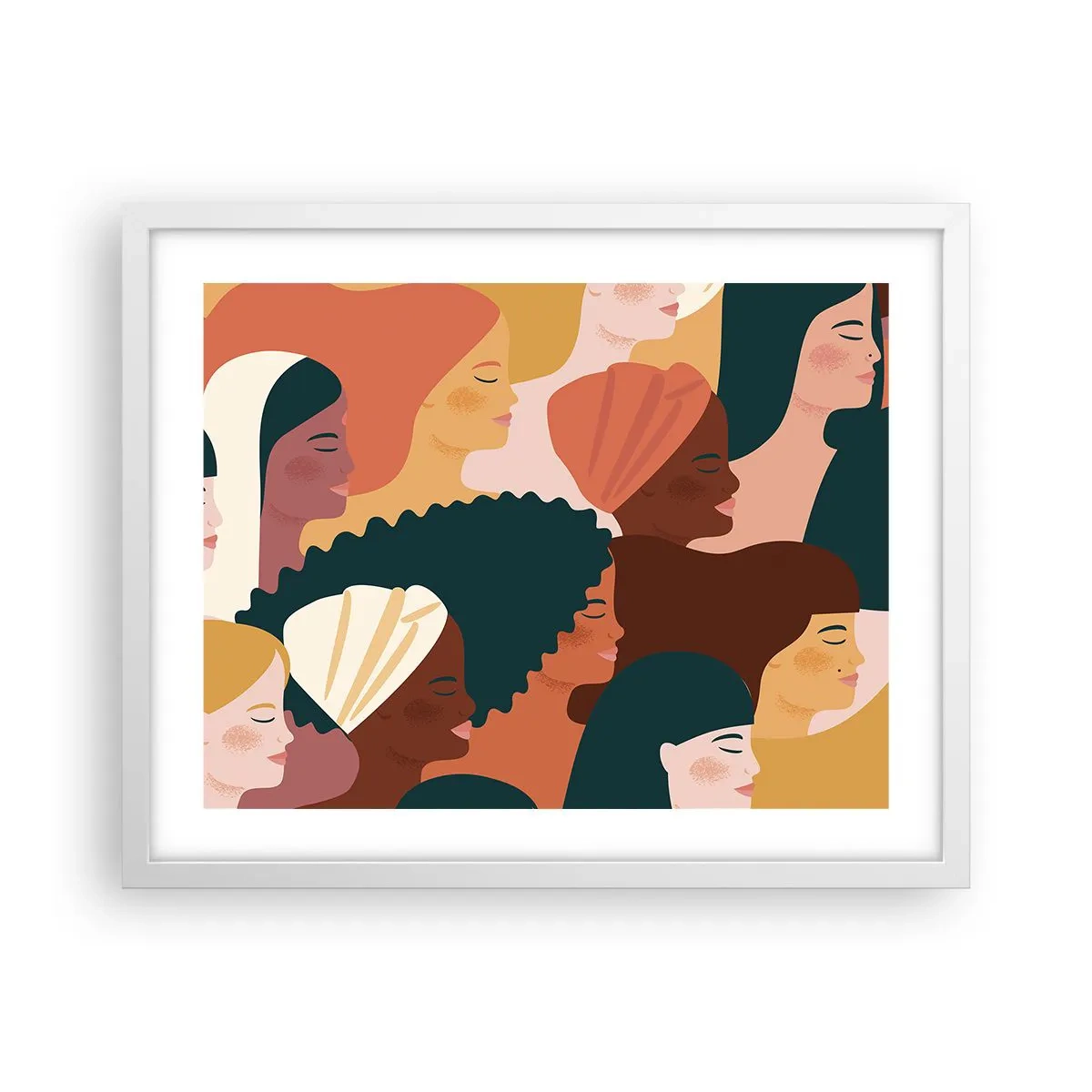 Plakat w białej ramie - Tylko kobiecość - 50x40 cm