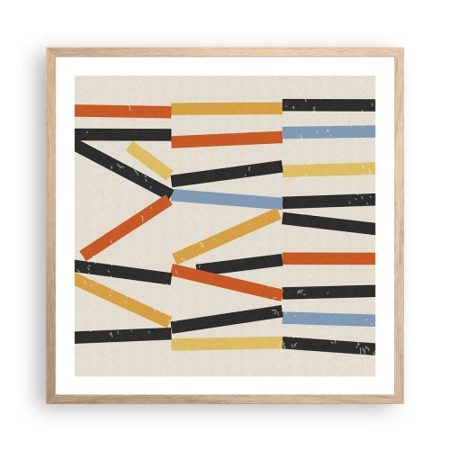 Plakat w ramie jasny dąb - Kompozycja na poziomie - 60x60 cm