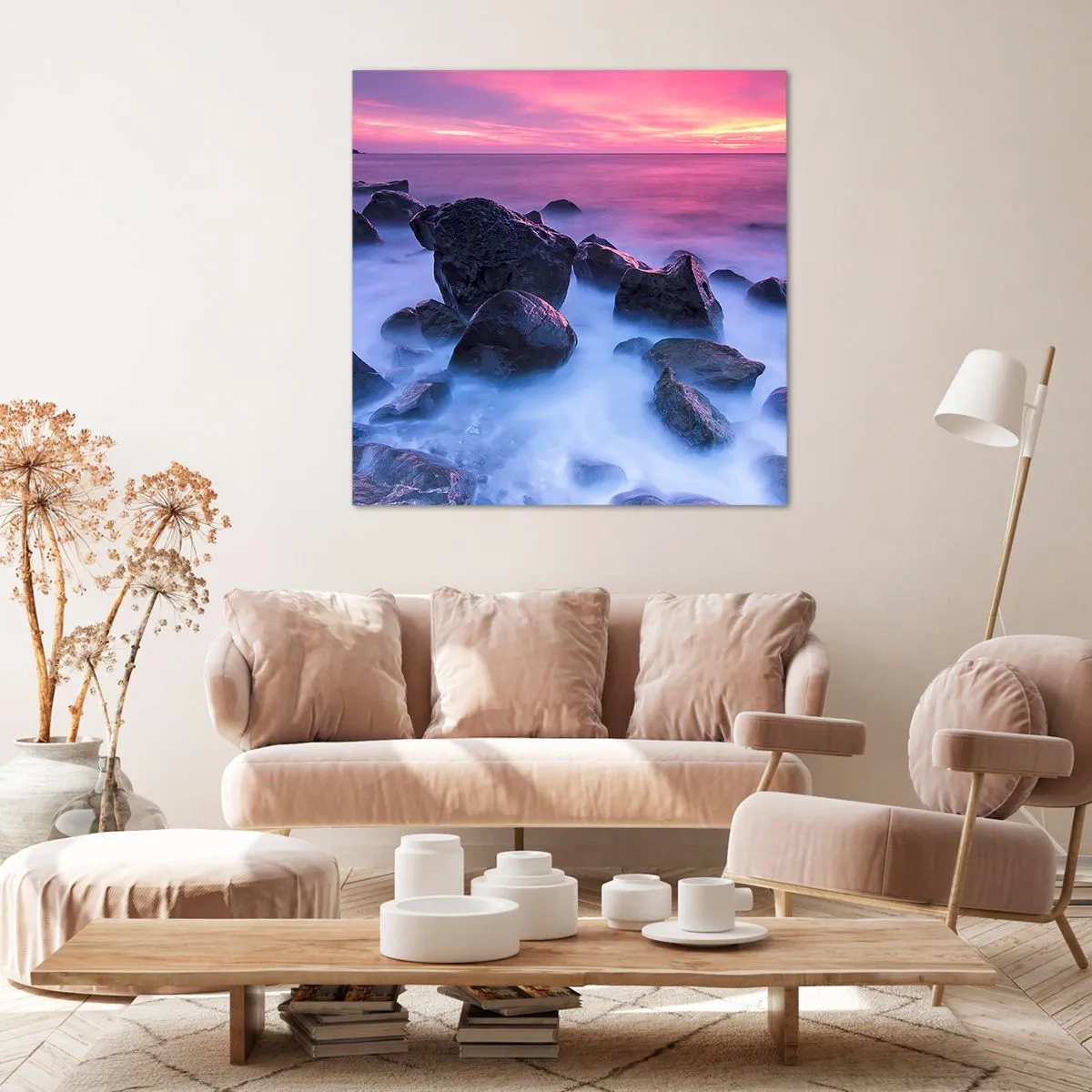 Obraz na płótnie - Narodziny w blasku i mgle - 60x60 cm