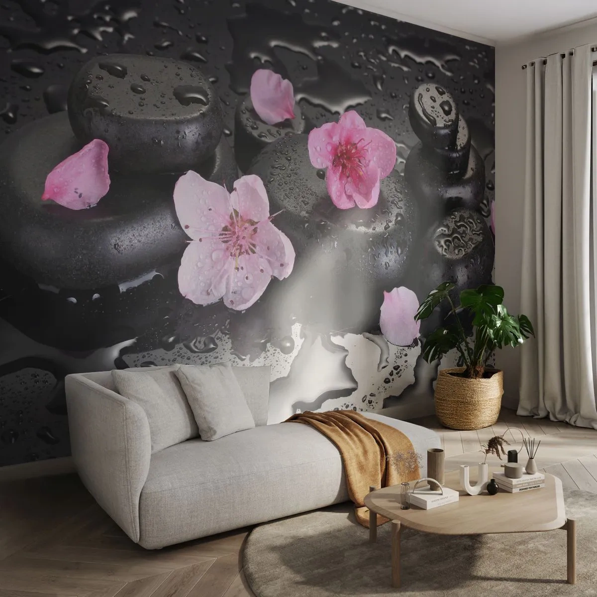 Fototapeta Samoprzylepna Deluxe Sticker - I kamień spada z serca - Kwiaty, Azja, Spa - 250x175 cm