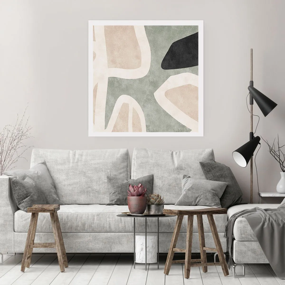 Plakat - Kompozycja z motywem czerni - 40x40 cm