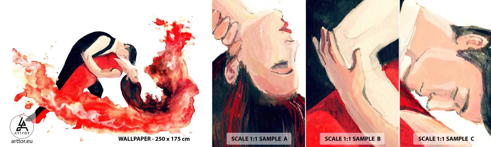 Fototapeta Próbka Samoprzylepna Deluxe Sticker - Tango - zmysłowa fala - Taniec, Muzyka, Tancerze - 100x30 cm