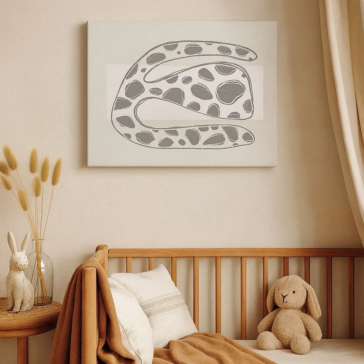 Obraz na płótnie - Abstrakcyjny wzór organiczny w odcieniach szarości - 70x50cm - Przedziwne stworzenie - Nowoczesna dekoracja ścienna do salonu i sypialni ARTTOR