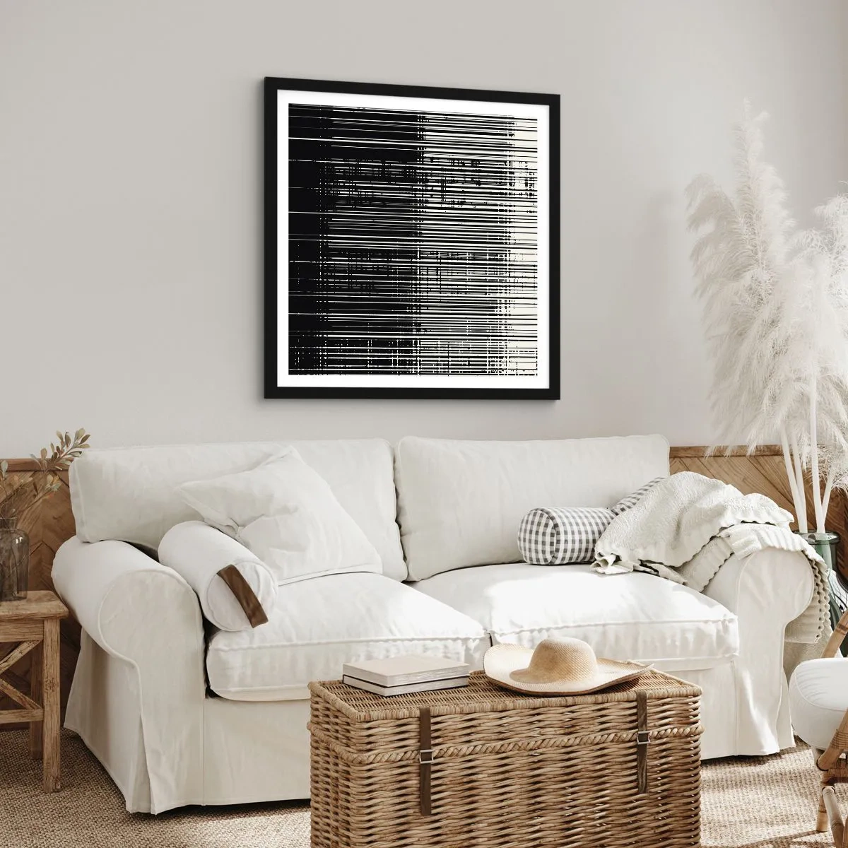 Plakat w czarnej ramie - Fale i drgania - 60x60 cm