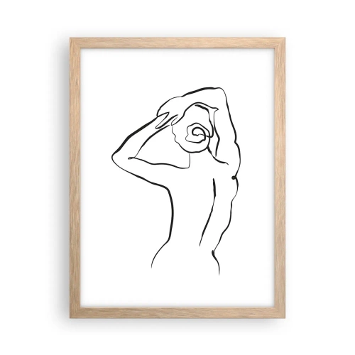 Plakat w ramie jasny dąb - Akt o poranku - 30x40 cm