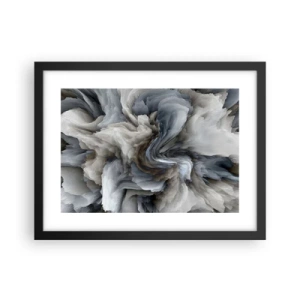 Plakat w czarnej ramie - Kamień i kwiat - 40x30 cm