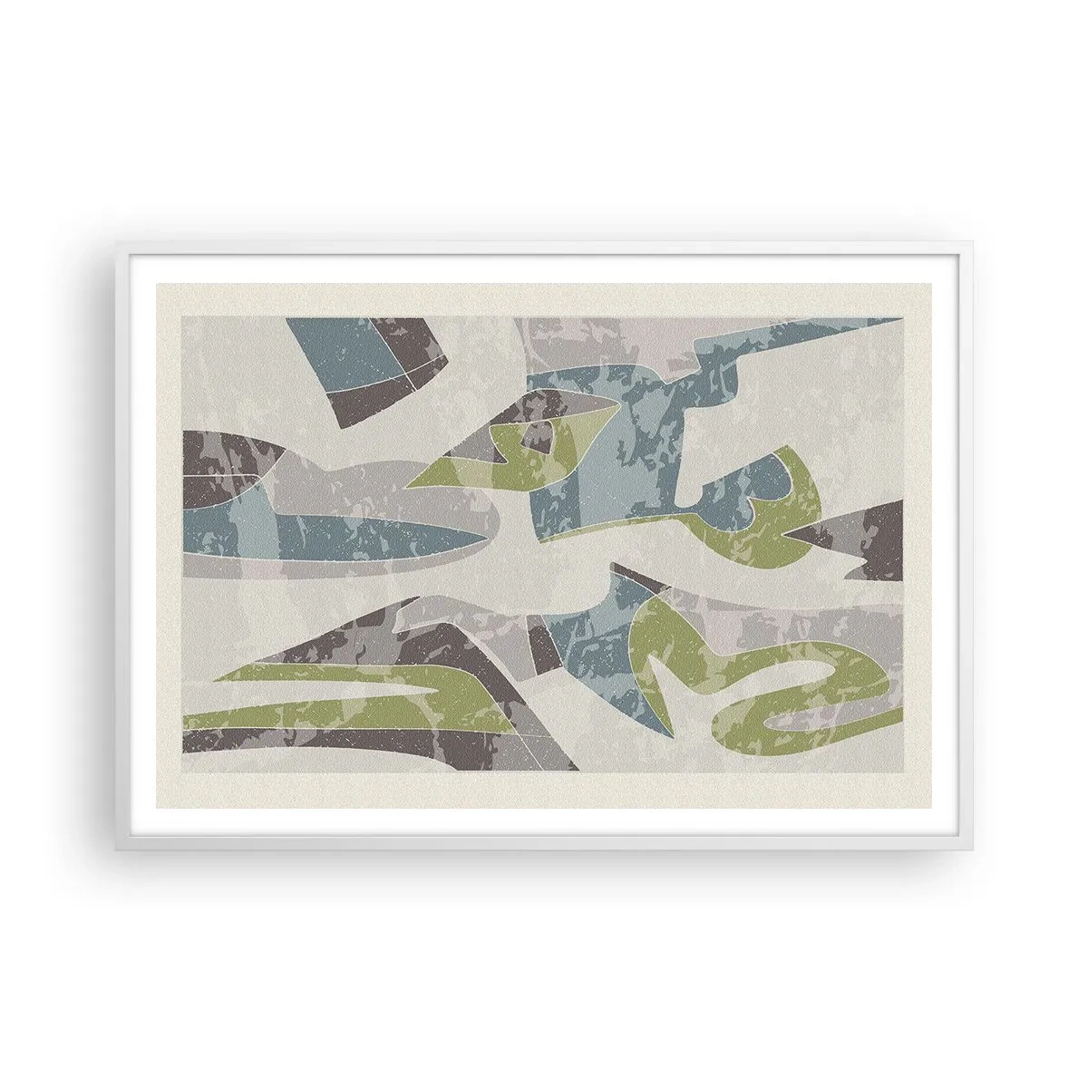 Plakat w białej ramie - Kompozycja za szybą - 100x70 cm