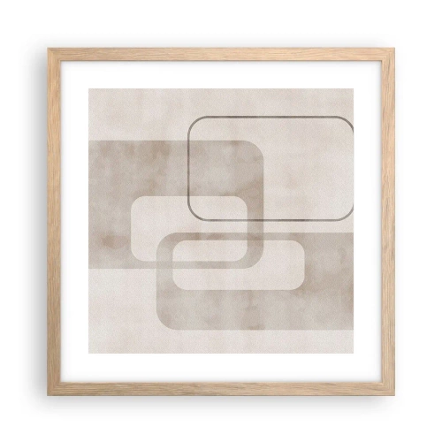 Plakat w ramie jasny dąb - Geometryczna fuga - 40x40 cm