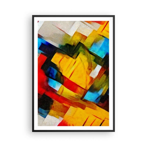Plakat w czarnej ramie - Różnobarwny przekładaniec - 70x100 cm