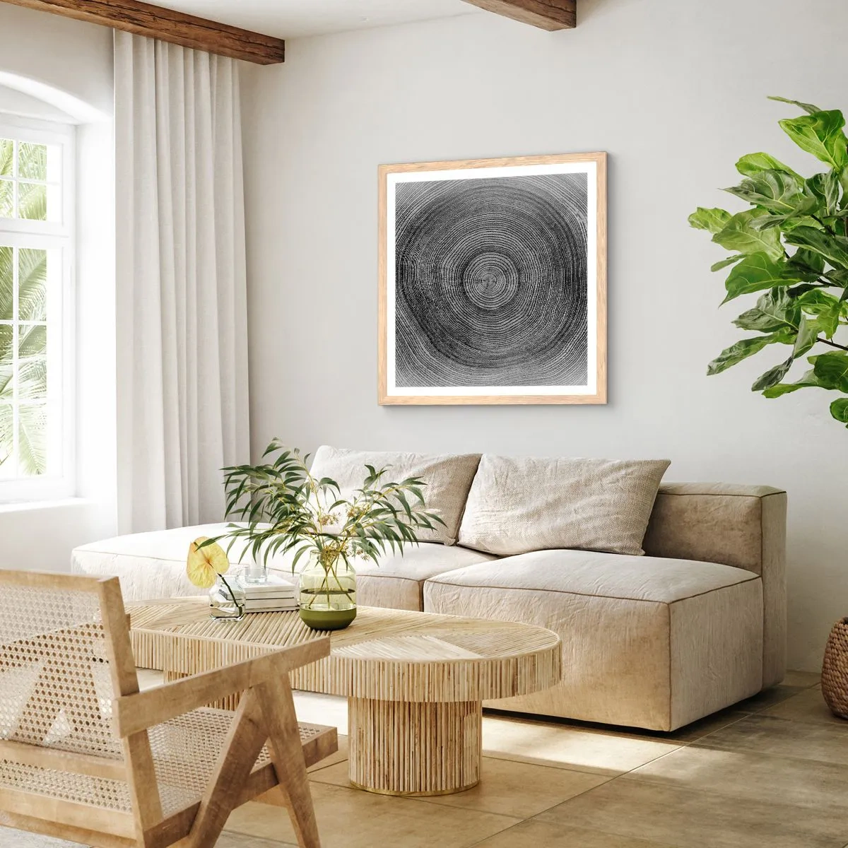 Plakat w ramie jasny dąb - Znak czasu - 40x40 cm