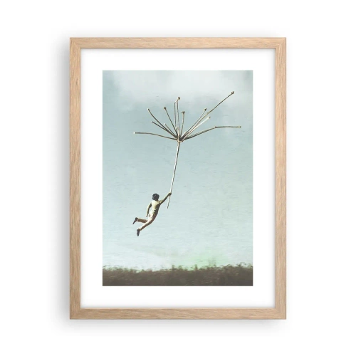 Plakat w ramie jasny dąb - Latawce, dmuchawce, wiatr - 30x40 cm