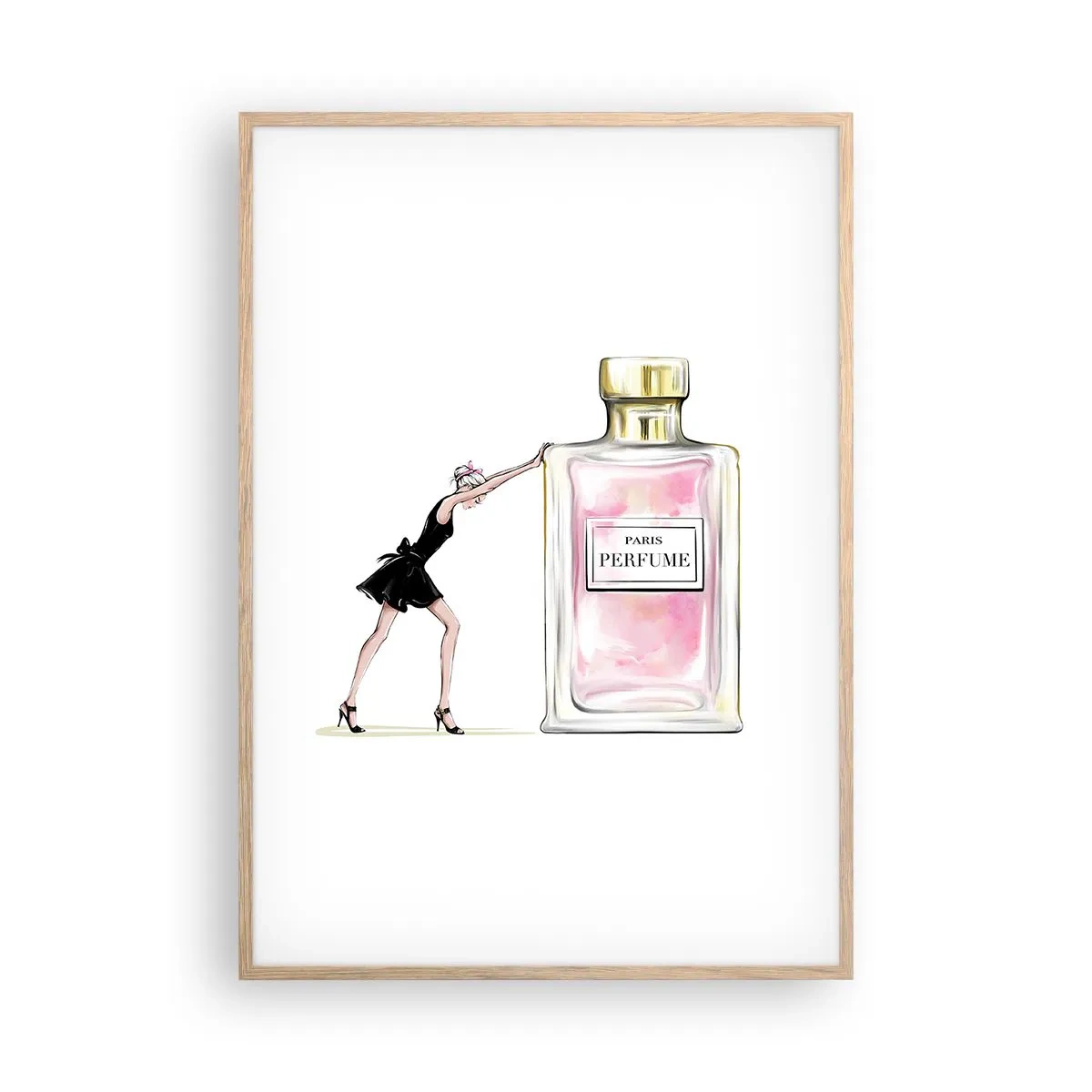 Plakat w ramie jasny dąb - Esencja kobiecości - 70x100 cm