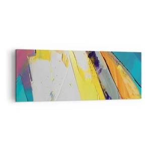 Obraz na płótnie - Abstrakcyjna kompozycja w intensywnych barwach - 140x50cm - Anatomia światła - Nowoczesna dekoracja ścienna do salonu i sypialni ARTTOR