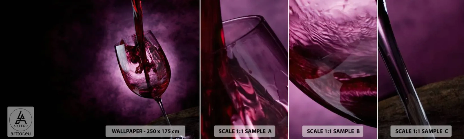 Fototapeta Próbka Standard Eco - Szkarłat? Karmin? Nie, rubin. - Kieliszek , Czerwone Wino, Sztuka - 100x30 cm