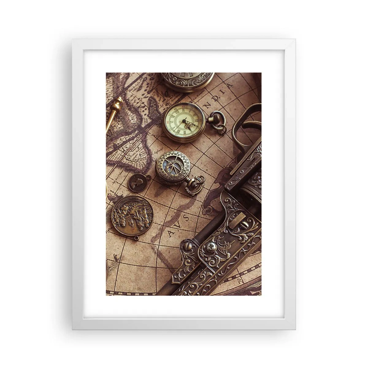 Plakat w białej ramie - Przygoda wzywa - 30x40 cm