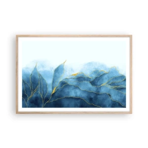 Plakat w ramie jasny dąb - Błękit w złocie - 91x61 cm