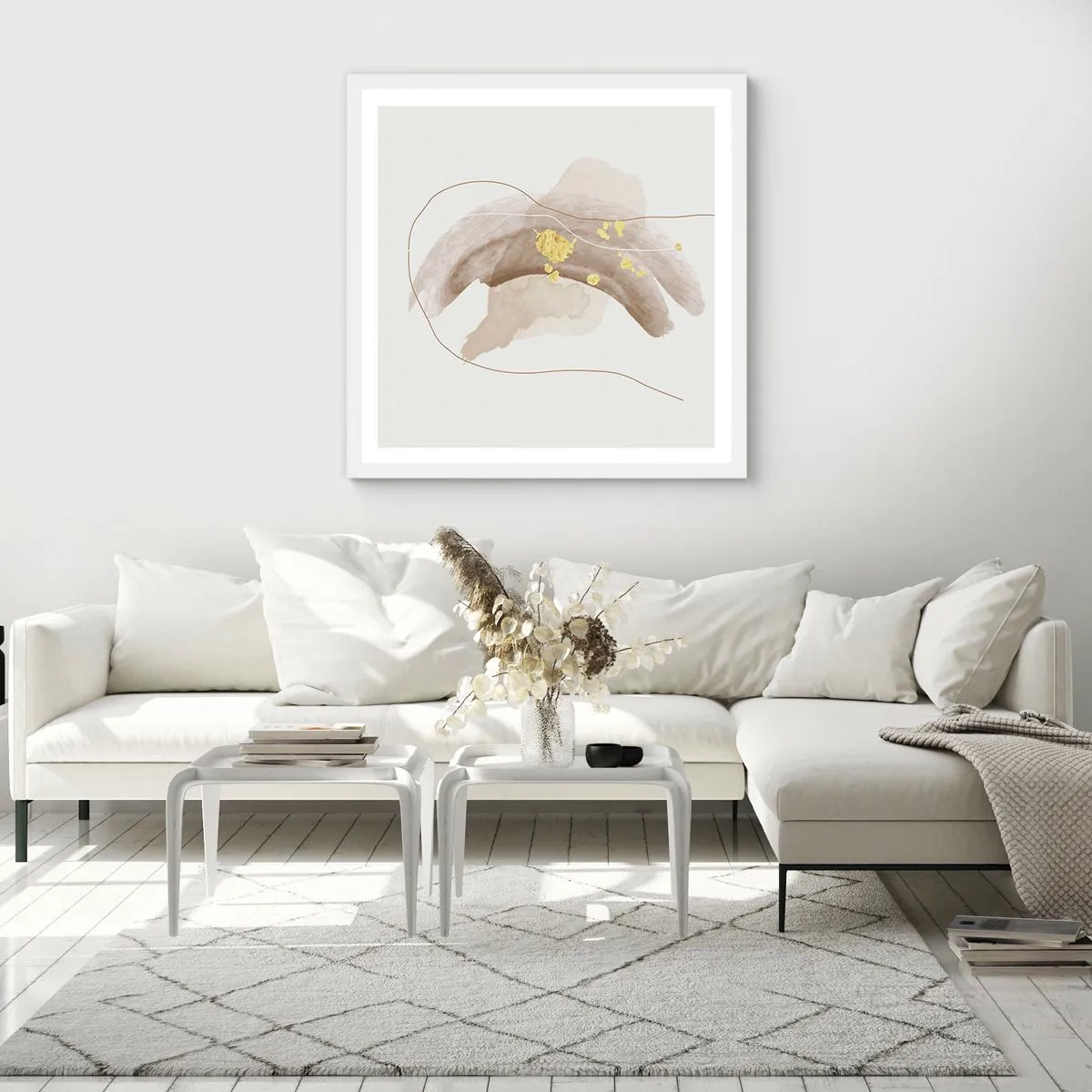 Plakat w białej ramie - Napotkane w przestrzeni - 50x50 cm