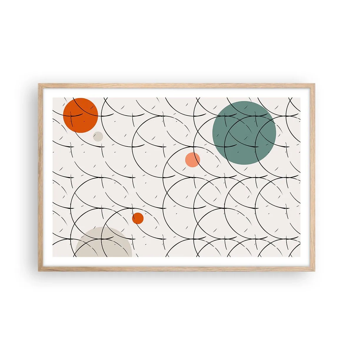 Plakat w ramie jasny dąb - W pop-artowym duchu - 91x61 cm