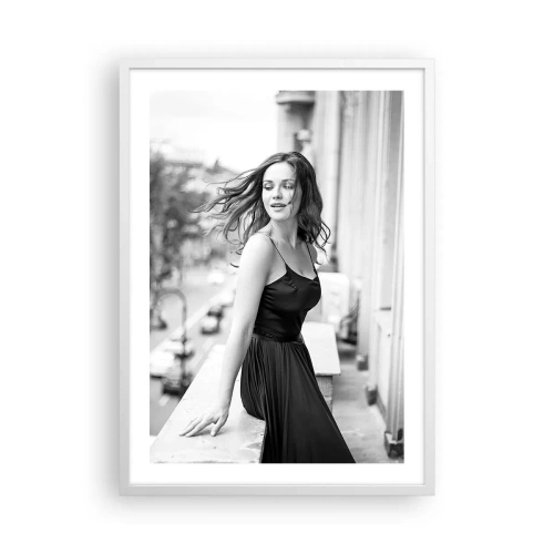 Plakat w białej ramie - Z pewnością paryżanka - 50x70 cm