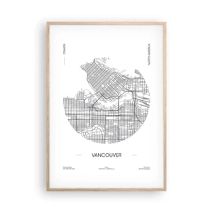 Plakat w ramie jasny dąb - Anatomia Vancouver - 70x100 cm