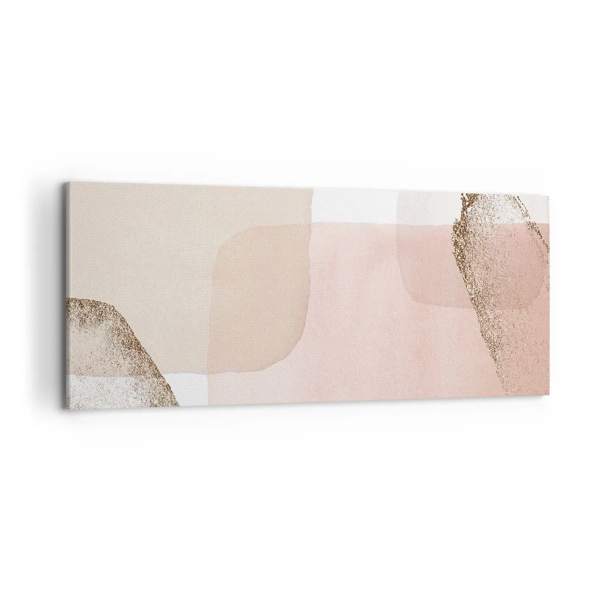 Obraz na płótnie - Pastelowe plamy z elementami złota - 120x50cm - Spojrzenie przez kolor - Nowoczesna dekoracja ścienna do salonu i sypialni ARTTOR