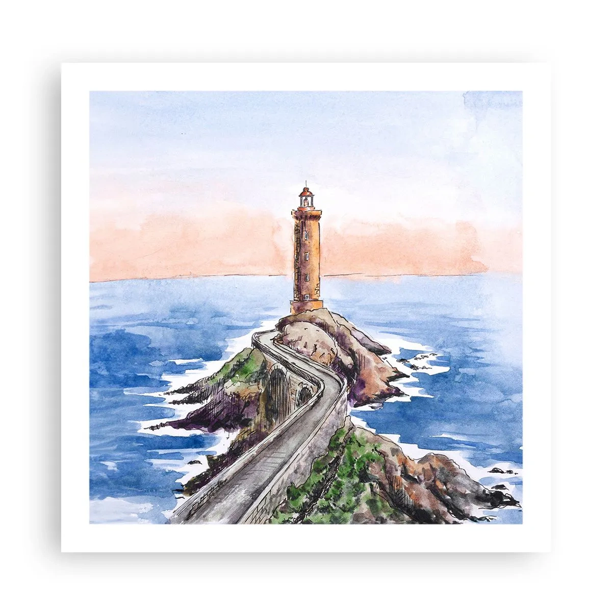 Plakat - Zwrócona ku morzu - 60x60 cm