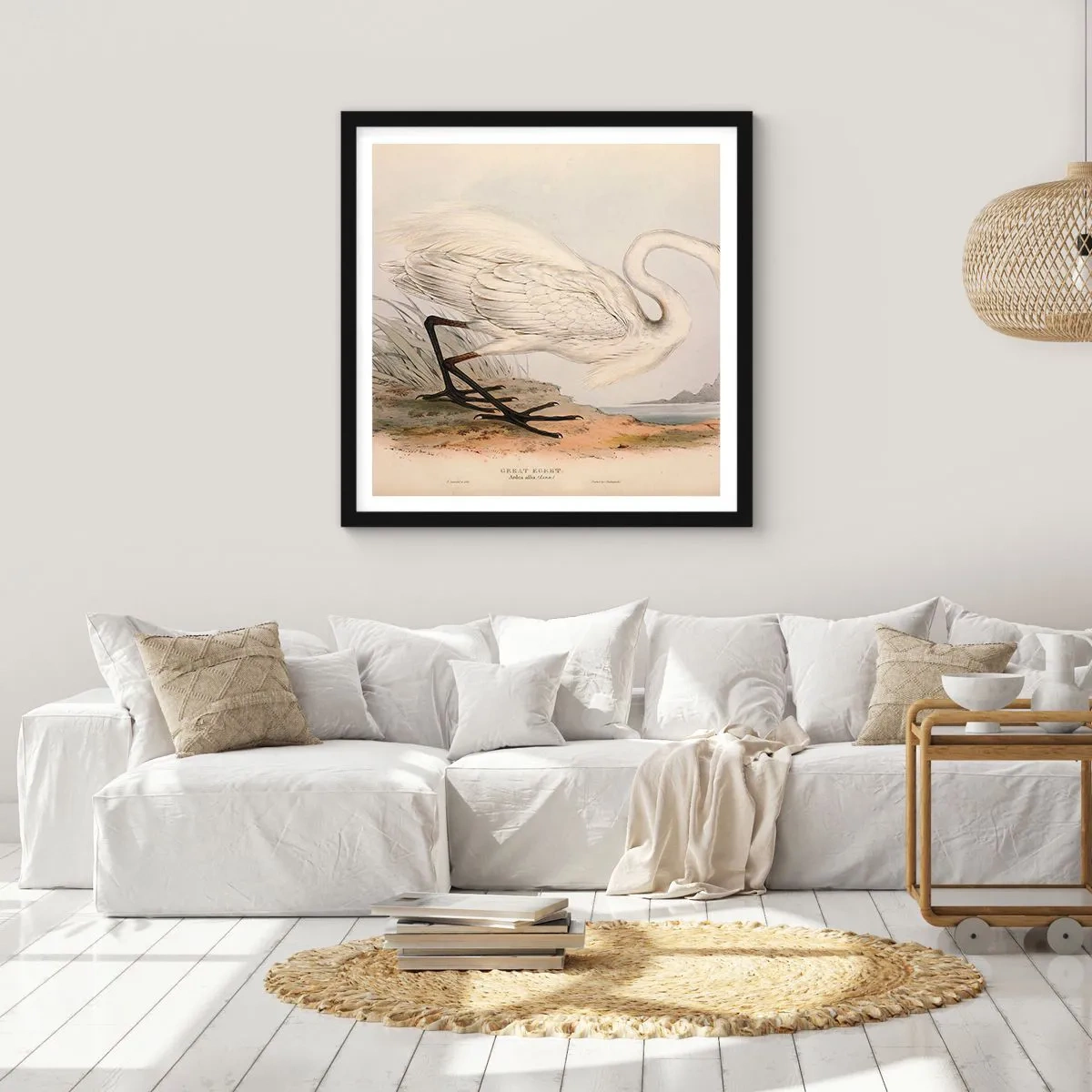 Plakat w czarnej ramie - Pani na szuwarach - 60x60 cm