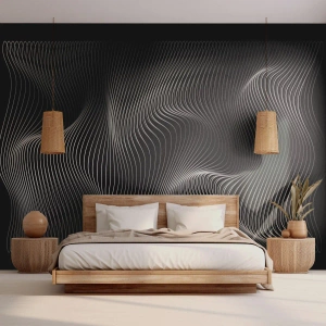 Fototapeta Standard Eco - Taniec światła w przestrzeni - 3D, Linie, Nowoczesny - 250x175 cm