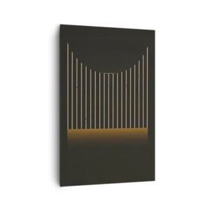 Obraz na płótnie - Geometryczny wzór z pasami na ciemnym tle - 80x120cm - Zbadać ciemność - Nowoczesna dekoracja ścienna do salonu i sypialni ARTTOR