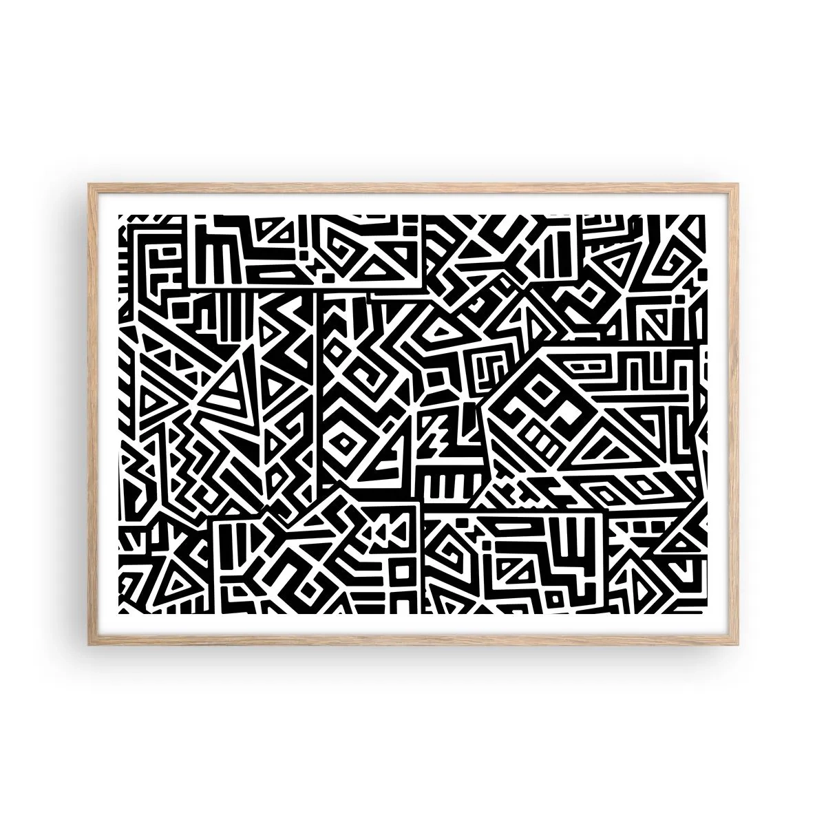 Plakat w ramie jasny dąb - Kompozycja prekolumbijska - 100x70 cm