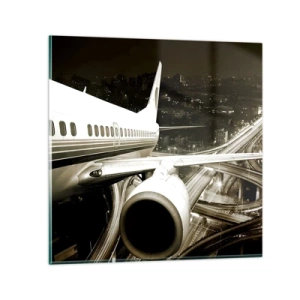 Obraz na szkle - Wzlecieć w noc - 30x30 cm