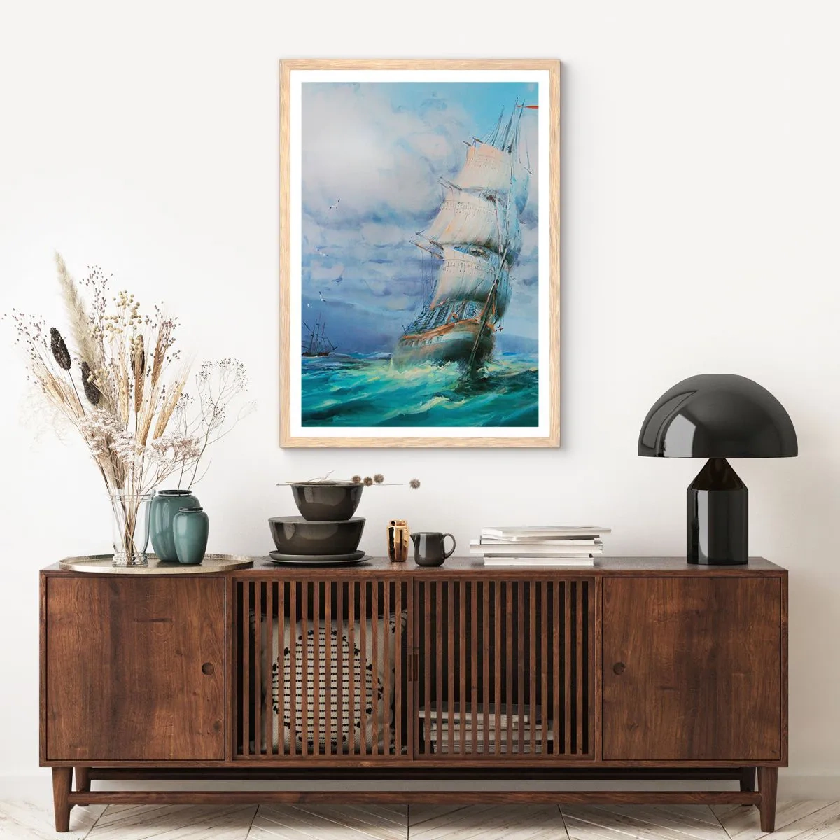 Plakat w ramie jasny dąb - Pomyślnych wiatrów - 61x91 cm