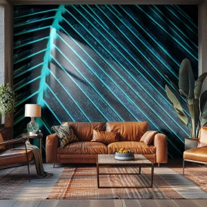 Fototapeta Premium Canvas - Faktura zieleni - Liść, Makro, Tropikalny - 150x105 cm