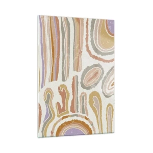 Obraz na szkle - Kolorowe abstrakcyjne formy przypominające przekroje minerałów - 50x70cm - Barwne przekroje - Nowoczesna dekoracja ścienna do salonu, kuchni i sypialni ARTTOR