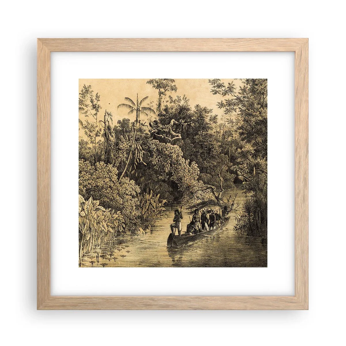 Plakat w ramie jasny dąb - Wyprawa do źródła - 30x30 cm