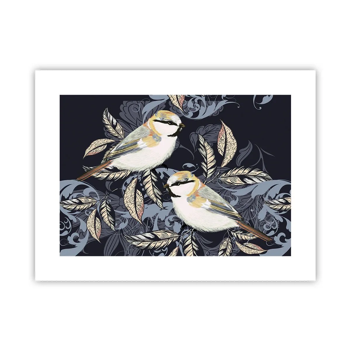 Plakat - Żółto-błękitny trel - 40x30 cm
