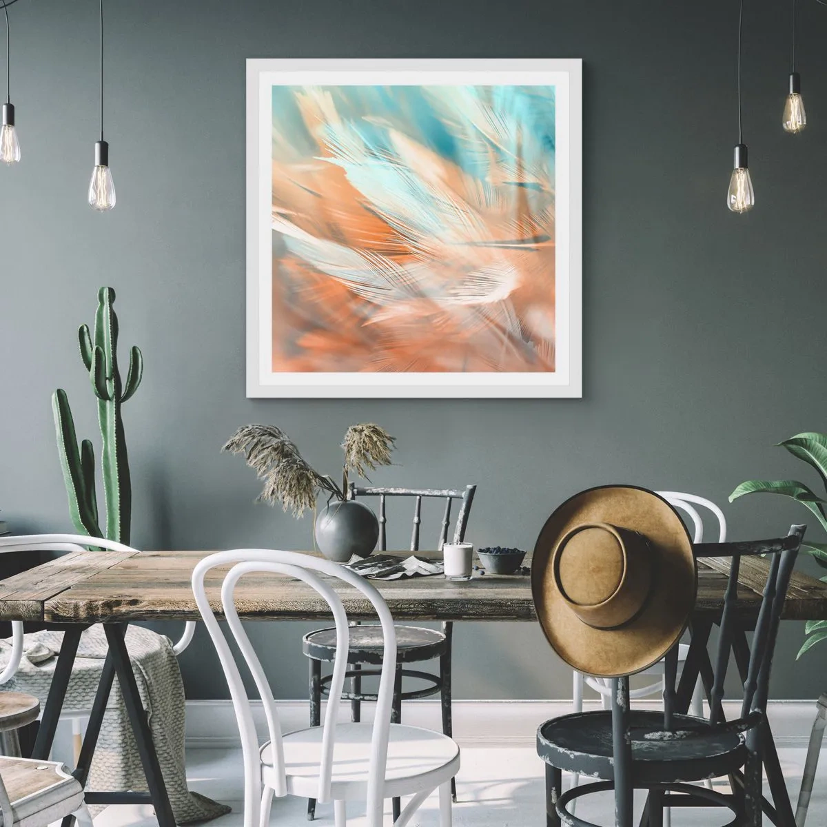 Plakat w białej ramie - W krainie łagodności - 60x60 cm