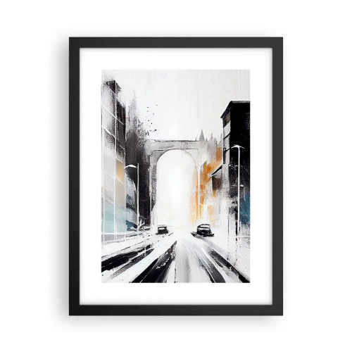 Plakat w czarnej ramie - Studium miasta: architektura i ruch - 30x40 cm