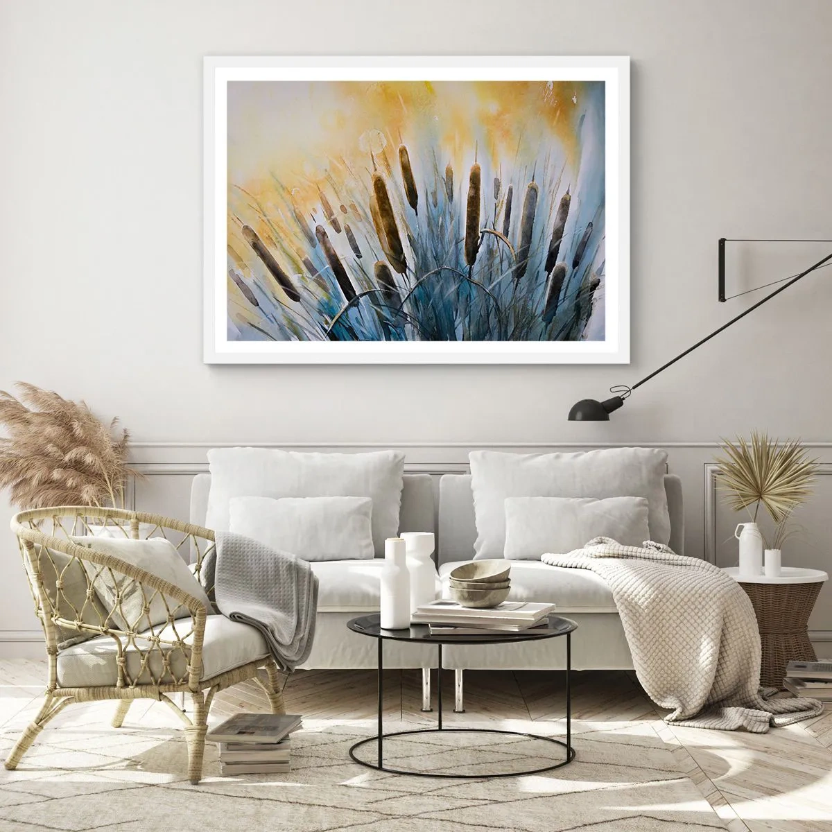 Plakat w białej ramie - Chłód wody, słońca żar - 91x61 cm